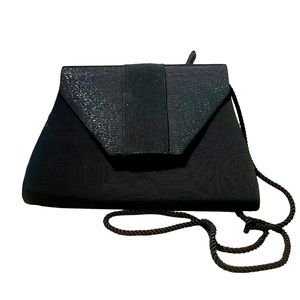 Whiting & Davis Vintage Iridescent Black & Silver Evening Bag Crossbody Purse